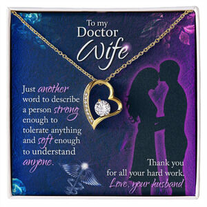 Just Another Word Nurse Forever Love CZ Heart Necklace White Gold Luxury Box